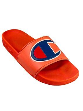 Champion Mens Red Slide Sandals Size 11M Comfort Slip-On PVC Upper